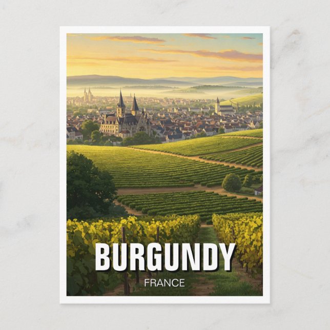 Cartão Postal Burgundy France Viagem (Frente)