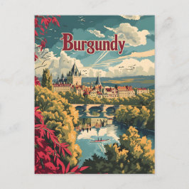 Cartão Postal Burgundy France vintage art