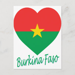 Cartão Postal Burkina Faso Flag Heart
