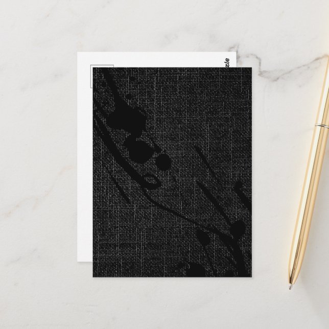 Cartão Postal Burlap Juta Negra Negra Simples E Legal (Frente/Verso In Situ)