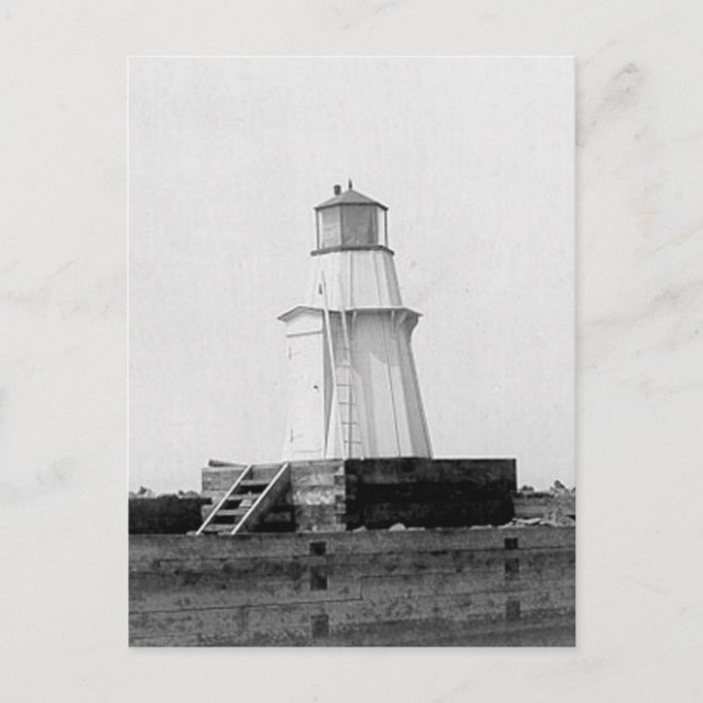 Cartão Postal Burlington Breakwater North Lighthouse (Frente)