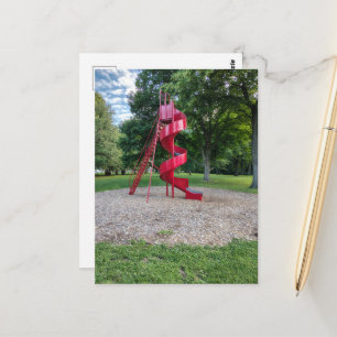 Cartão Postal Burlington, Iowa Escorrega Vermelho