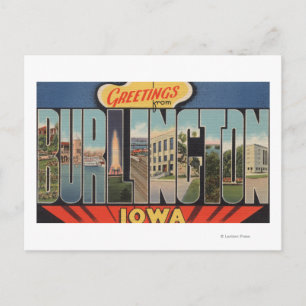 Cartão Postal Burlington, Iowa - Grande Cena de Letra 2
