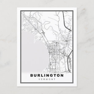 Cartão Postal Burlington Map