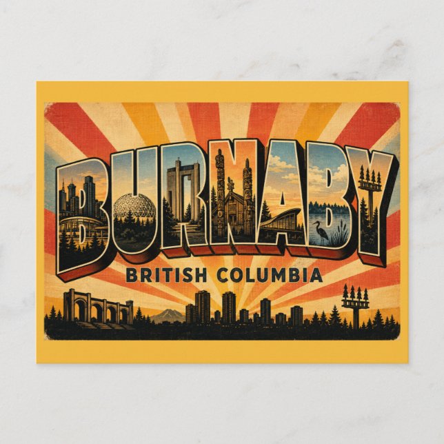 Cartão Postal Burnaby BC Central City (Frente)