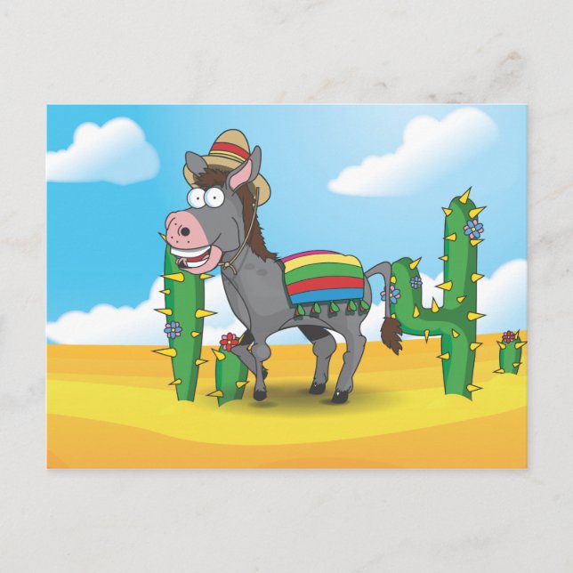 Cartão Postal Burro Mexicano (Frente)