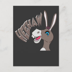 Cartão Postal Burro Ri Ria Animal de Fazenda Rindo