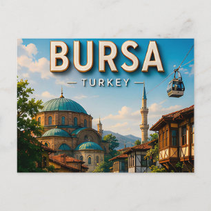 Cartão Postal Bursa Turquia Cidade Histórica Otomana Montanha He