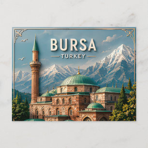 Cartão Postal Bursa Turquia Cidade Otomana Uludag Viagem Cultura