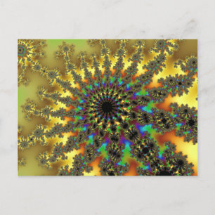 Cartão Postal Burst Amarelo e Dourado