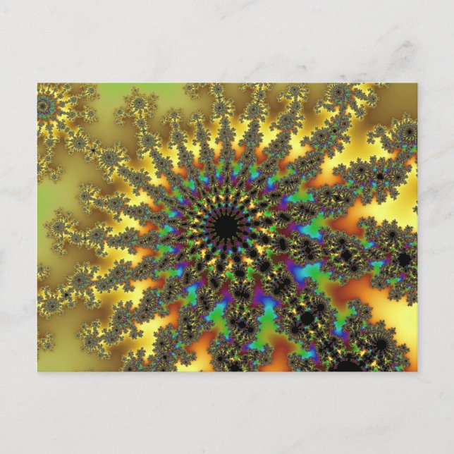 Cartão Postal Burst Amarelo e Dourado (Frente)