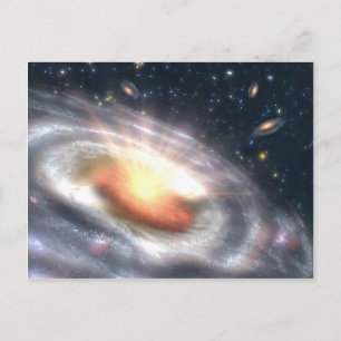 Cartão Postal Burst com Estrelas e Buracos Negros