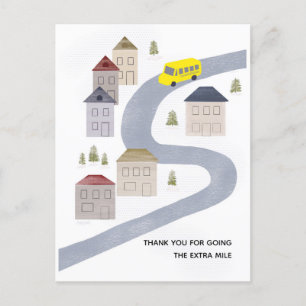 Cartão Postal Bus Driver Christmas Obrigado Professor