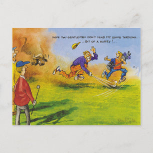 Cartão Postal Busca de golfe engraçado