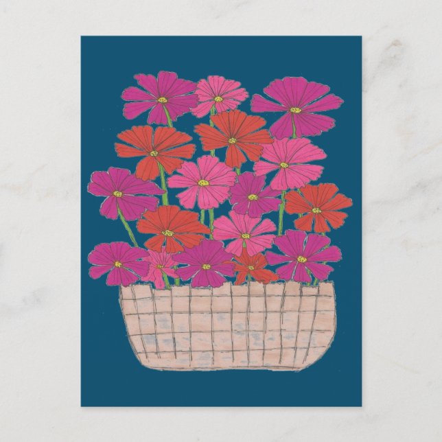 Cartão Postal Bushel do Cosmos Brilhante (Frente)