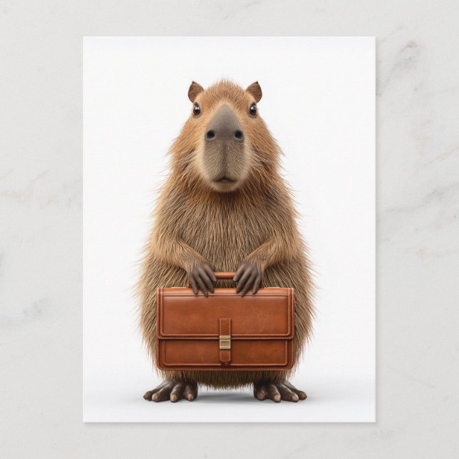 Cartão Postal Business Capybara com Briefcase (Frente)