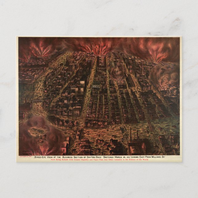 Cartão Postal Business Section of Dayton, Ohio (1913) (Frente)