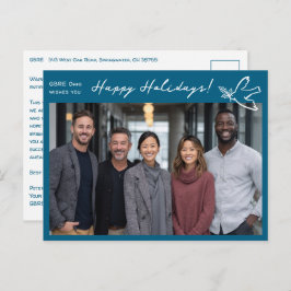 Cartão Postal Business Simple Dove CUSTOM PHOTO ChristmasHoliday