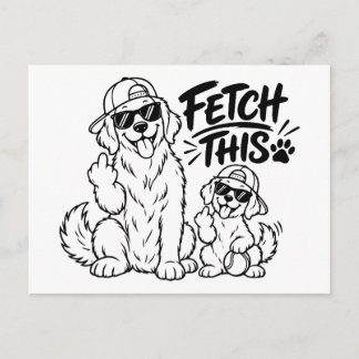 Cartão Postal BUSQUE ESTE Presente Pai de Cachorro Engraçado Pre