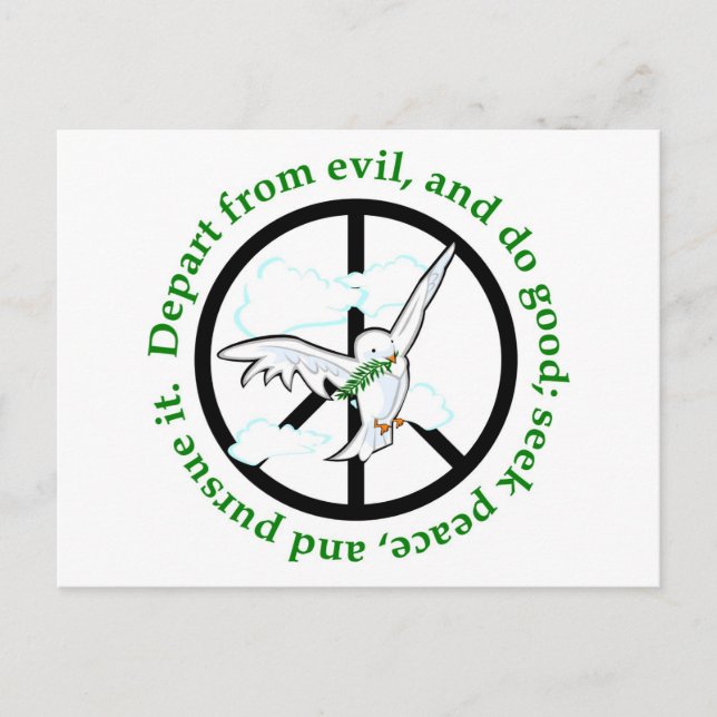 Cartão Postal Busque paz e persiga seu dom cristão (Frente)