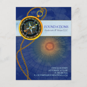 Cartão Postal Bússola Moderna e Elegante Promoção Empresarial