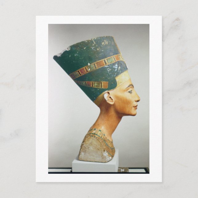 Cartão Postal Busto da Rainha Nefertiti, vista lateral, do studi (Frente)