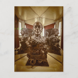 Cartão Postal Busto de Bronze Figura Histórica