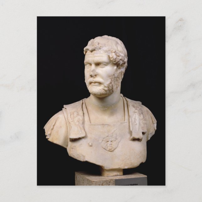 Cartão Postal Busto do imperador Hadrian encontrado em Creta (Frente)