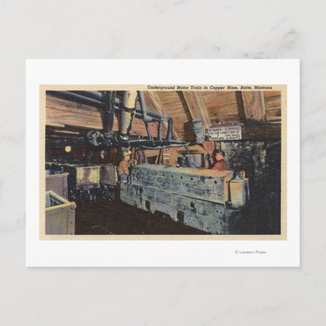 Cartão Postal Butte, Montana - Motor subterrâneo (Frente)