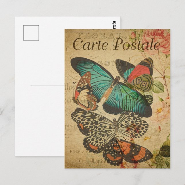 Cartão Postal Butterfly Bunch Vintage (Frente/Verso)