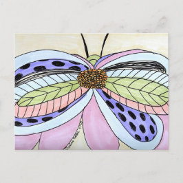 Cartão Postal Butterfly Flower Postcard