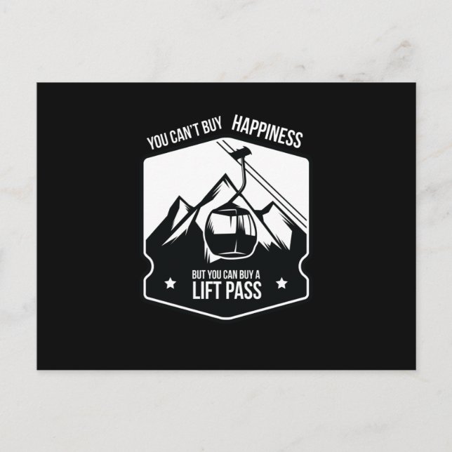 Cartão Postal Buy A Lift Pass Skiing Winter Sports (Frente)