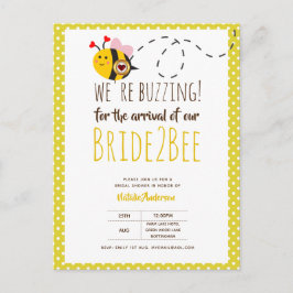 Cartão Postal BUZZING PARA CHEGADA DA Abelha Chá de panela BRIDE