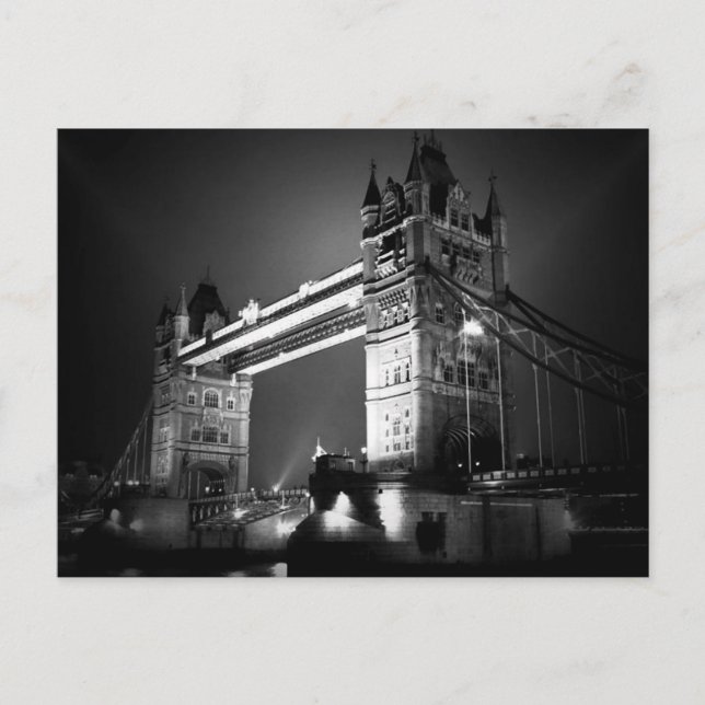 Cartão Postal BW Black & White Tower Bridge (Frente)
