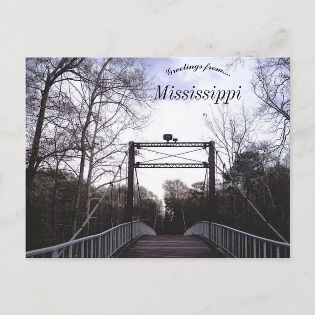 Cartão Postal Byram Swinging Bridge em Byram Mississippi (Frente)