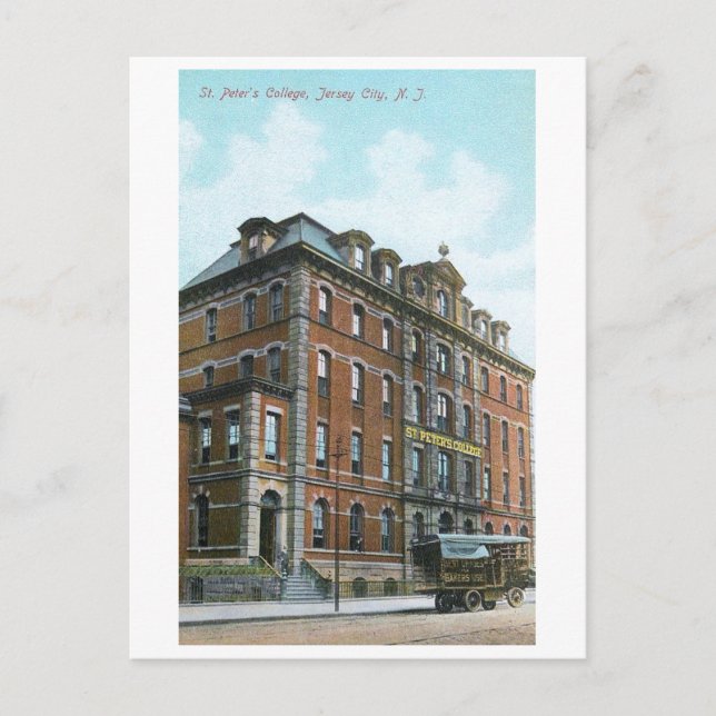 Cartão Postal c1910 Rua Peter's College, Jersey City, Nova Jerse (Frente)