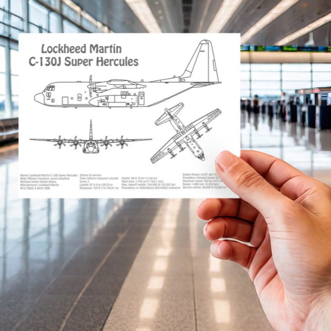 Cartão Postal C-130 Hércules - Planos de avião para Blueprint BD (Criador carregado)