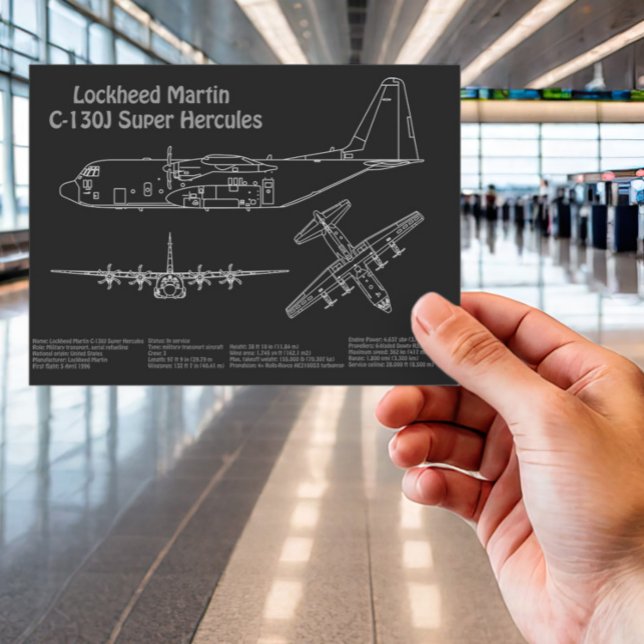 Cartão Postal C-130 Hércules - Planos de bordo PD (Criador carregado)