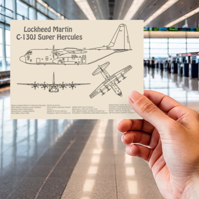 Cartão Postal C-130 Hércules - Planos de Impressão de Avião SD (Criador carregado)