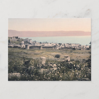 Cartão Postal c 1890 Vintage Tiberias Israel Panorama