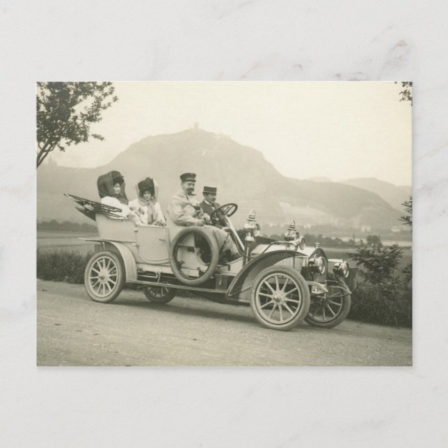 Cartão Postal c 1907 carro de turnê ou phaeton (Frente)