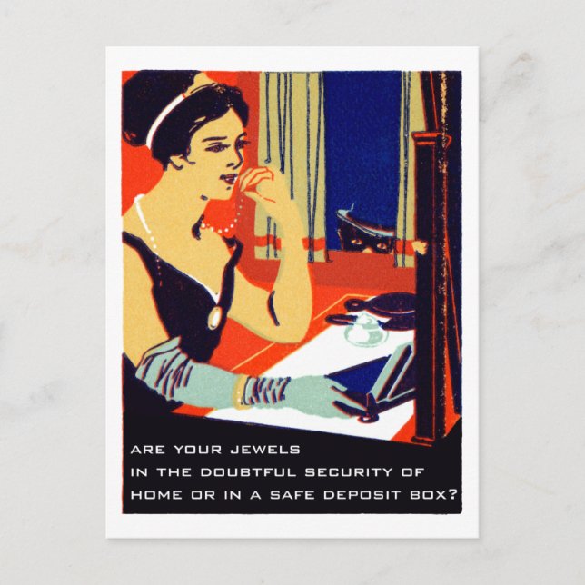 Cartão Postal C. 1915 São As Suas Joias Seguras (Frente)