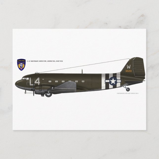Cartão Postal C-47 Skytrain da USAAF (Frente)