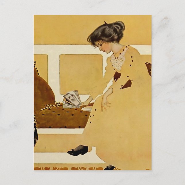 Cartão Postal C Coles Phillips ‘Fadeaway Girl’ "Discaring" (Frente)