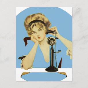 Cartão Postal C Coles Phillips ‘Fadeaway Girl’ "Long Distance"