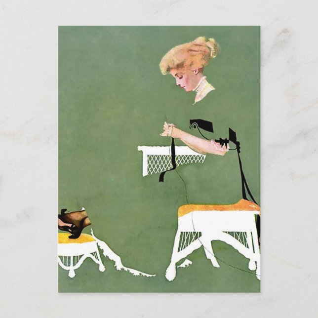 Cartão Postal C Coles Phillips "Home Gravatas" Fadeaway Girl (Frente)