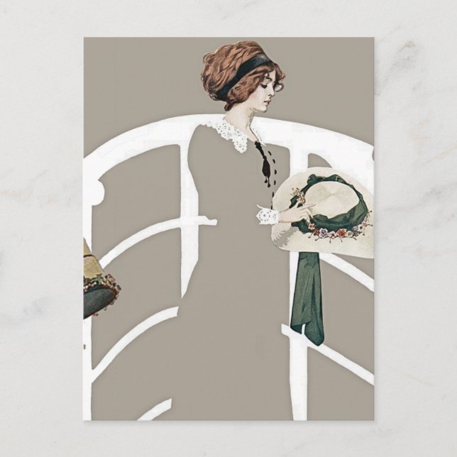 Cartão Postal C Coles Phillips “Na Loja de Chapéus” (Frente)