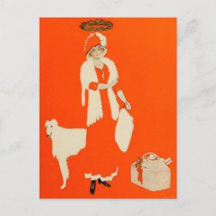 Cartão Postal C Coles Phillips “Santa do Presente” Garota Desvan