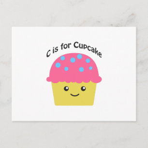 Cartão Postal C é para Cupcake