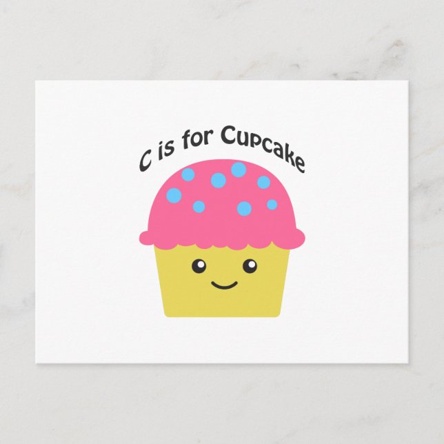 Cartão Postal C é para Cupcake (Frente)
